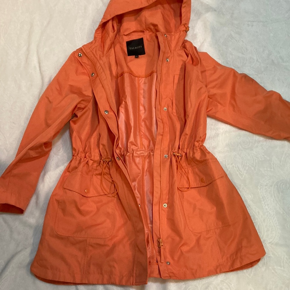 Talbots Bright Orange Raincoat XL